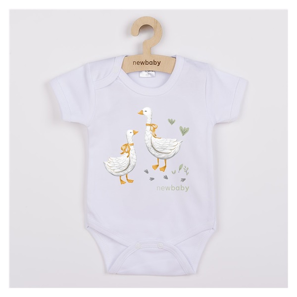 Detské body s potlačou New Baby Husičky - krátky rukáv