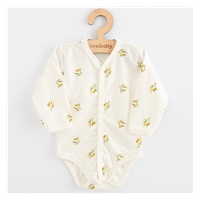 Dojčenské celorozopínacie body s dlhým rukávom z organickej bavlny New Baby Olivy
