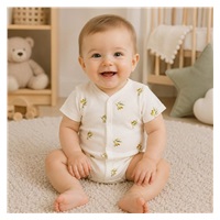 Dojčenské celorozopínacie body s krátkym rukávom z organickej bavlny New Baby Olivy