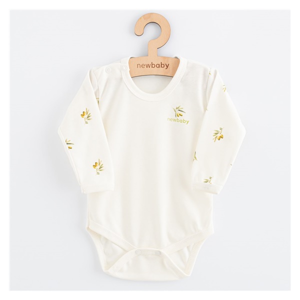 Dojčenské body s dlhým rukávom z organickej bavlny New Baby Olivy