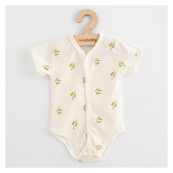 Dojčenské celorozopínacie body s krátkym rukávom z organickej bavlny New Baby Olivy