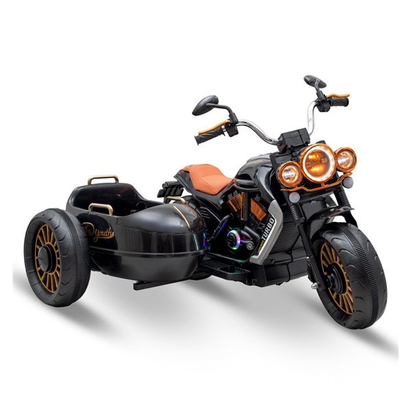 Detská elektrická motorka SideCar Baby Mix čierna