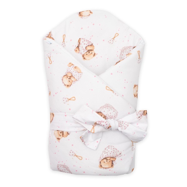 Detská zavinovačka New Baby Sweet teddy bear 80x80 cm pink
