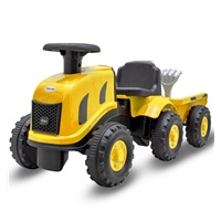 Detské odrážadlo traktor s vlečkou a náradim Baby Mix Benny žltý