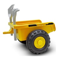 Detské odrážadlo traktor s vlečkou a náradim Baby Mix Benny žltý