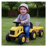 Detské odrážadlo traktor s vlečkou a náradim Baby Mix Benny žltý
