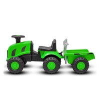Detské odrážadlo traktor s vlečkou a náradim Baby Mix Benny zelený