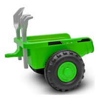 Detské odrážadlo traktor s vlečkou a náradim Baby Mix Benny zelený