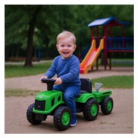 Detské odrážadlo traktor s vlečkou a náradim Baby Mix Benny zelený