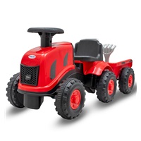 Detské odrážadlo traktor s vlečkou a náradim Baby Mix Benny červený