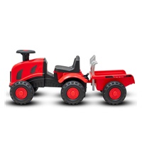 <p>Detské odrážadlo traktor s vlečkou a náradim Baby Mix Benny červený</p>