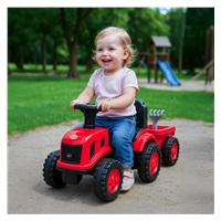 <p>Detské odrážadlo traktor s vlečkou a náradim Baby Mix Benny červený</p>