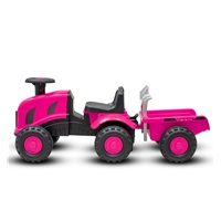 Dětské odrážedlo traktor s vlečkou a náradim Baby Mix Benny ružový