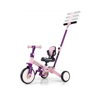Detská trojkolka 5v1 Milly Mally Optimus Max s vodiacou tyčou pink