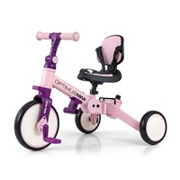 Detská trojkolka 5v1 Milly Mally Optimus Max s vodiacou tyčou pink