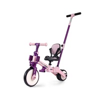 Detská trojkolka 5v1 Milly Mally Optimus Max s vodiacou tyčou pink