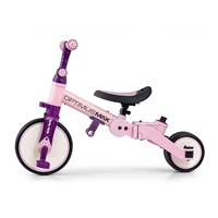 Detská trojkolka 5v1 Milly Mally Optimus Max s vodiacou tyčou pink