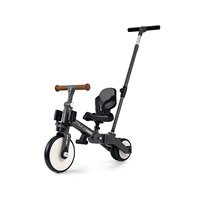 Detská trojkolka 5v1 Milly Mally Optimus Max s vodiacou tyčou dark grey