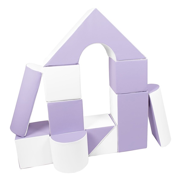 Penové kocky-obria stavebnica 11 ks white-lilac
