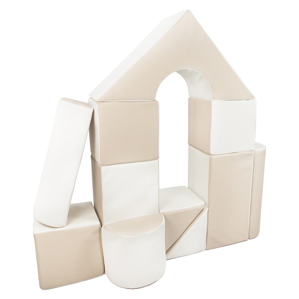Penové kocky-obria stavebnica 11 ks white-cappuccino