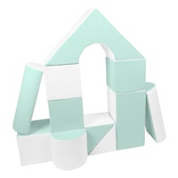 Penové kocky-obria stavebnica 11 ks white-mint