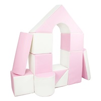 Penové kocky-obria stavebnica 11 ks white-pink