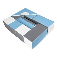 Penové kocky-obria stavebnica 11 ks white-baby blue-grey