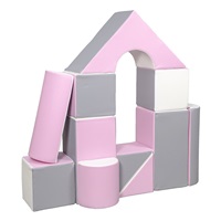 Penové kocky-obria stavebnica 11 ks white-light pink-grey