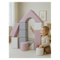 Penové kocky-obria stavebnica 11 ks white-light pink-grey