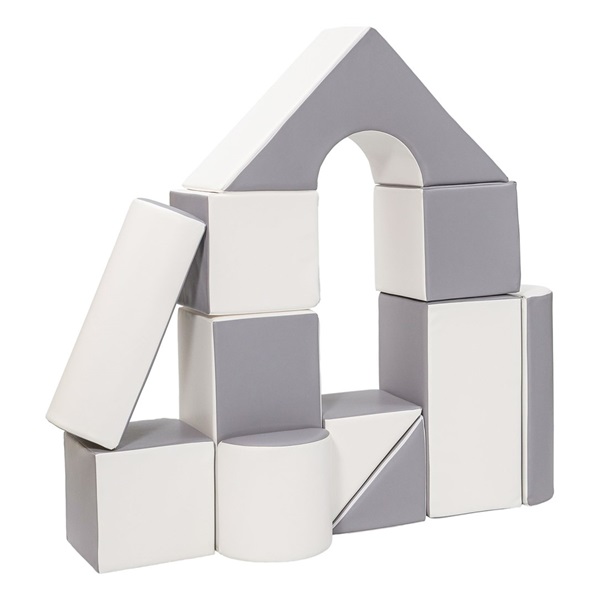Penové kocky-obria stavebnica 11 ks white-grey