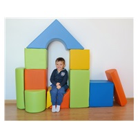 Penové kocky-obria stavebnica 11 ks yellow-green-orange-light blue
