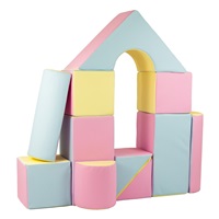 Penové kocky-obria stavebnica 11 ks pink-blue-yellow (pastel)