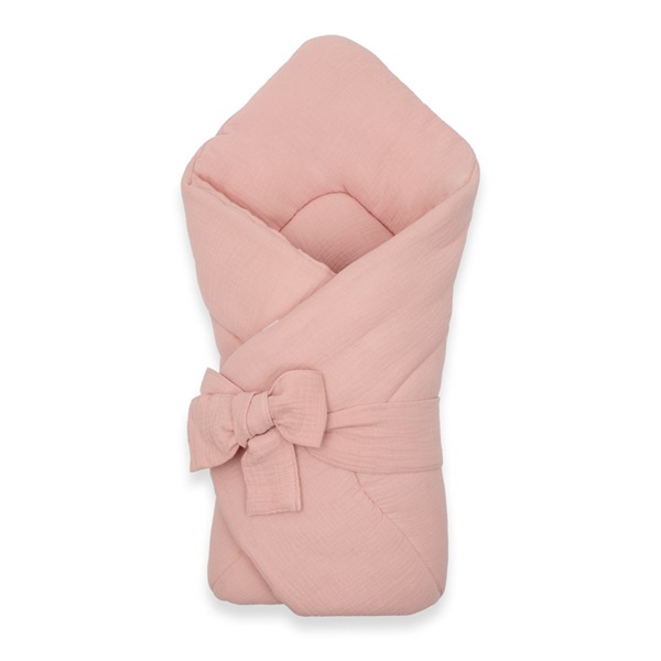 Mušelínová šnurovacia zavinovačka New Baby old pink
