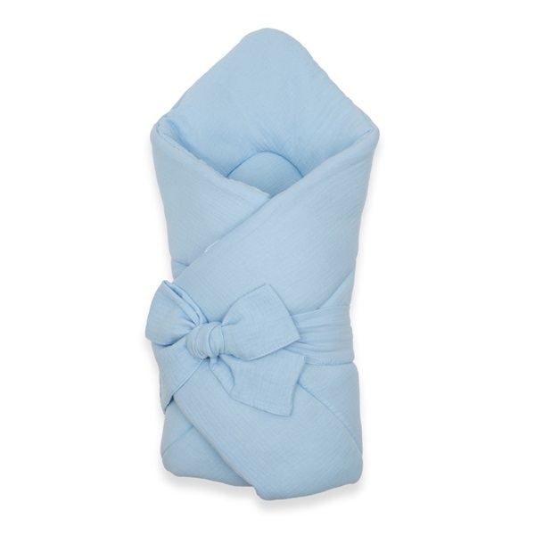 Mušelínová šnurovacia zavinovačka New Baby blue