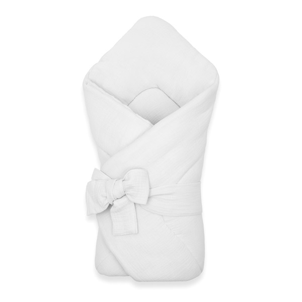 Mušelínová šnurovacia zavinovačka New Baby white