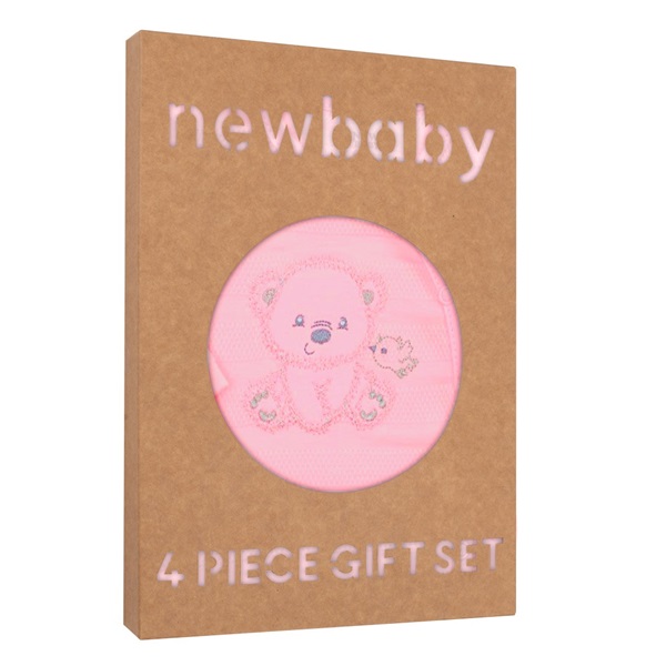 Dojčenská súprava do pôrodnice New Baby Sweet Bear old pink