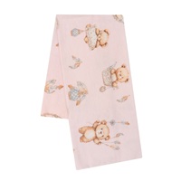 Flanelová plienka s potlačou New Baby teddy bear pink