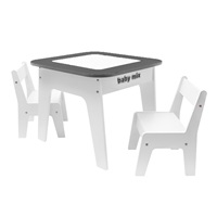 Detský stôl a stolička Baby mix Leaf Grey