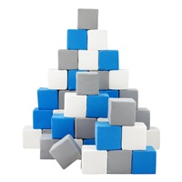 Penové kocky-sada 45 veľkých penových kociek Pyramída blue white grey