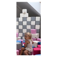 Penové kocky-sada 45 veľkých penových kociek Pyramída pink white grey