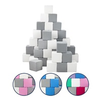 Penové kocky-sada 45 veľkých penových kociek Pyramída pink white grey