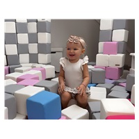 Penové kocky-sada 45 veľkých penových kociek Pyramída pink white grey