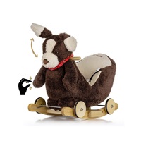 Hojdací psík s melódiou a kolieskami Milly Mally Polly Plus Brown Dog