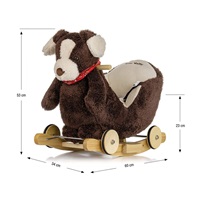 Hojdací psík s melódiou a kolieskami Milly Mally Polly Plus Brown Dog