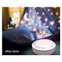 Plyšový zaspávačik medvedík s projektorom Milly Mally Bear pink