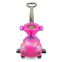 Detské odrážadlo s vodiacou tyčou 3v1 Baby Mix Mega Car ružové (Poškodený obal)