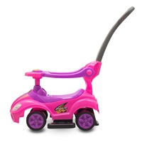Detské odrážadlo s vodiacou tyčou 3v1 Baby Mix Mega Car ružové (Poškodený obal)