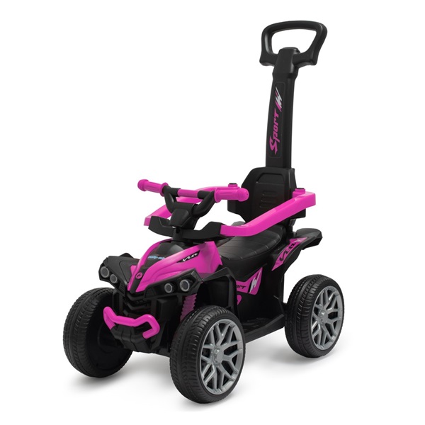 Detské odrážadlo s vodiacou tyčou Baby Mix Mega Prime EVA ružové (Poškodený obal)