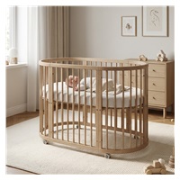 Detská rastúca postieľka 3v1 oválna + matrac New Baby kašmírová