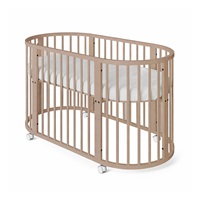 Detská rastúca postieľka 3v1 oválna + matrac New Baby kašmírová